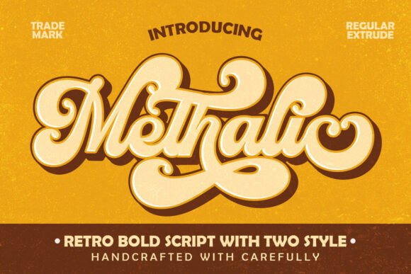 Methalic Font: A Retro Script for Editorial Design