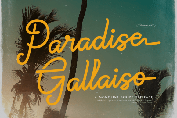 Paradise Gallaiso Font: A Breezy Script for Summer Branding