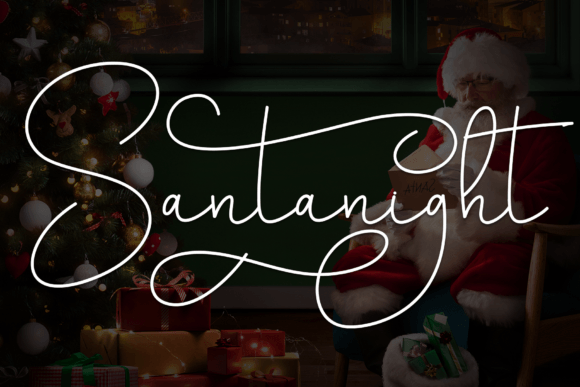 Santanight Font: Elegant Script for Handmade Labels